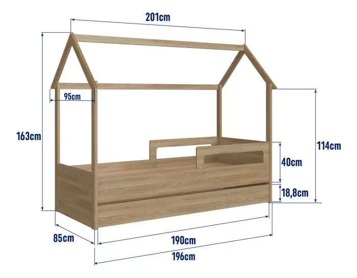 Cama Siena – con Marinera – Marron en Madera natural - Dormitorio, Uruguay | RM Muebles y Deco, vista 5
