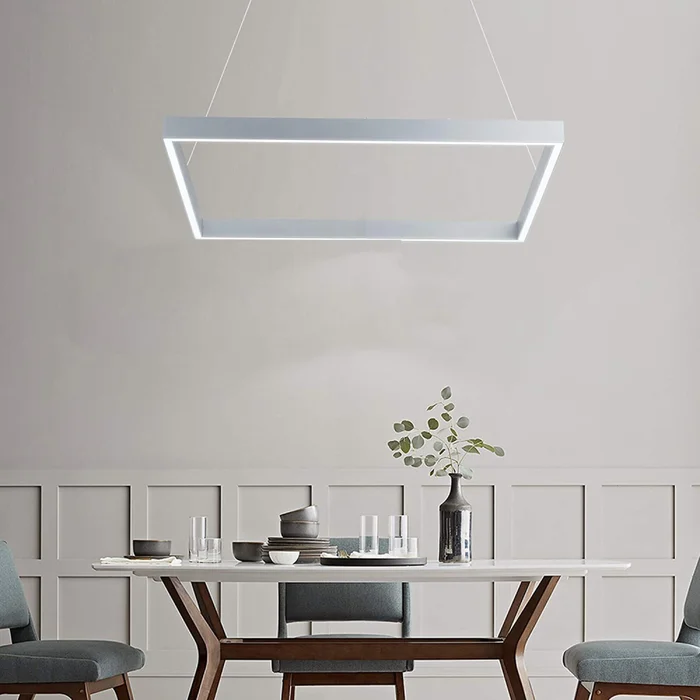 Colgante LED Cuadrado Zurich II 100 cm Blanco en Blanco - Lámparas colgantes, Uruguay | Serlux, vista 2