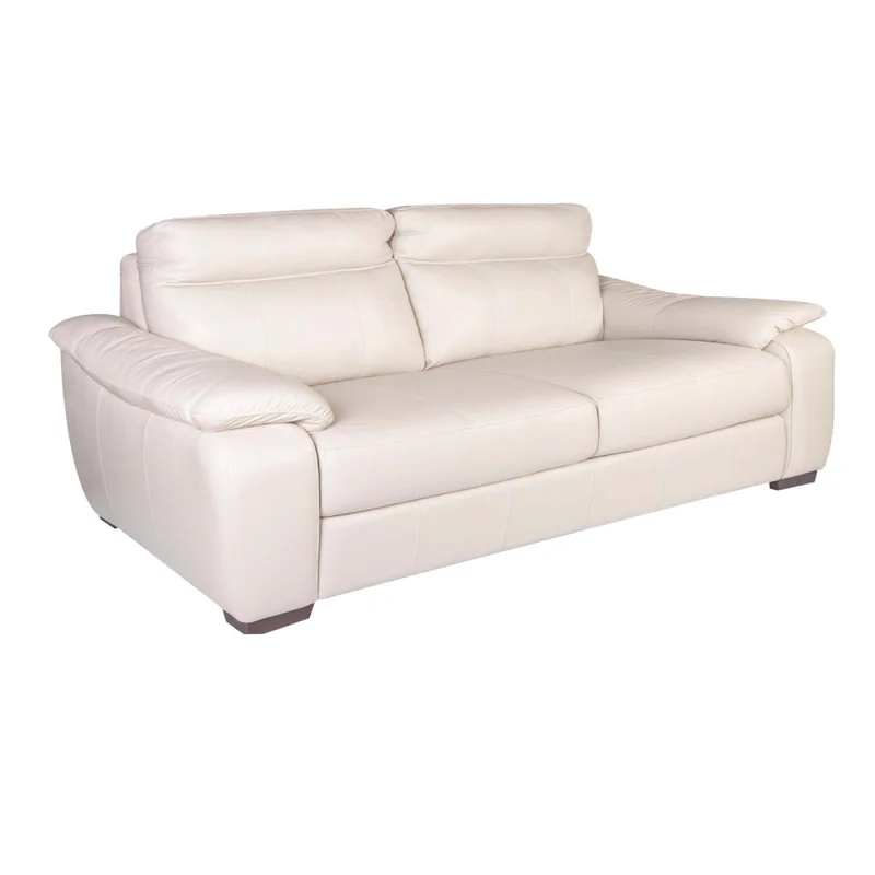 Sofa 3 Cuerpos Cuero-100-natural Natural-beige Laurent Marfil en Blanco - Sillones y sofás, Uruguay | Divino, vista 3