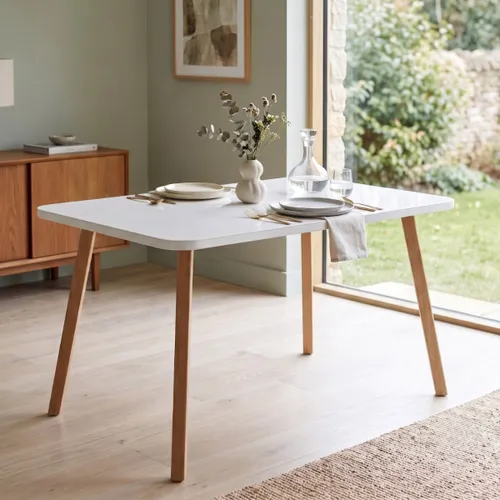 Mesa de comedor Rectangular Vidrio Hielo - Ariel en Blanco - Mesas de comedor, Uruguay | Rústico Hogar