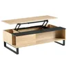 Mesa Ratona Rebatible Mdf-y-metal Negro Enzo Neg/nat en Negro - Mesas de living, Uruguay | Divino, vista 5 de 7