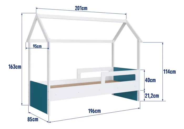 Cama Siena – Azul en Blanco - Dormitorio, Uruguay | RM Muebles y Deco, vista 7