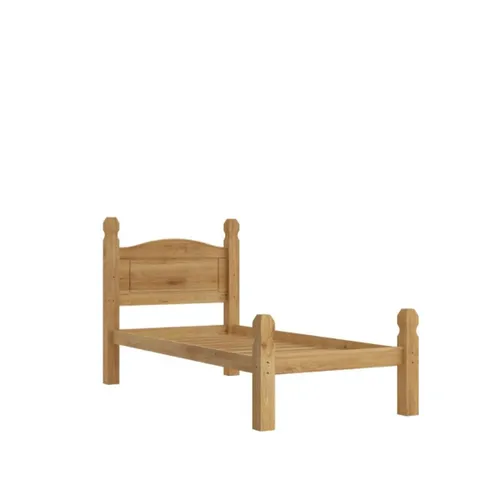 Cama 1 Plaza Madera Maciza Linea Mexicana - Natural en Madera natural - Dormitorio, Uruguay | Rústico Hogar