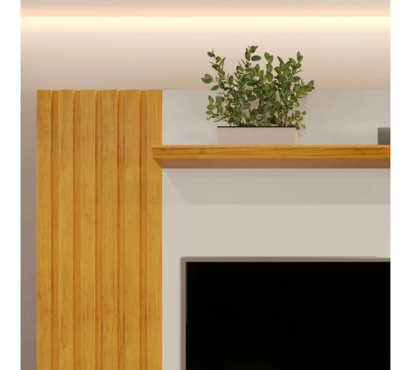 Panel para TV Agnes - Terminación Bali/Cedro en Madera natural - Muebles para TV, Uruguay | Ecowood, vista 3
