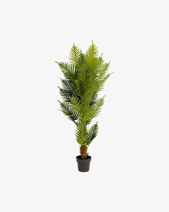 Planta artificial Palmera de helecho con maceta negro 150 cm en Verde - Macetas, Uruguay | Kavehome