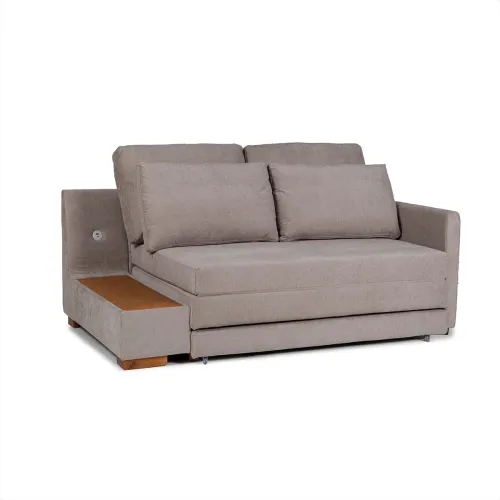 Sofá Cama Niki - Con mesa - Tela Microfibra - 10287 (Tostado) en Marrón - Sillones y sofás, Uruguay | NYR