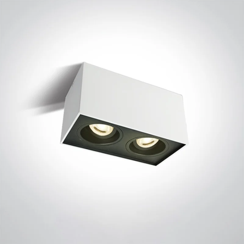Luminaria Downlight Cuadrada Doble Bari Blanco en Blanco - Lámparas colgantes, Uruguay | Serlux, vista 3