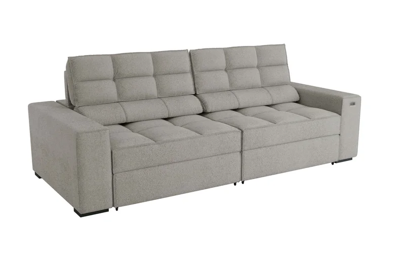 SOFA DELUXE 2.70CM RETRACTIL RECLINABLE 6 POSICIONES en BOUCLE GRIS A056 - Sillones y sofás, Uruguay | Balton, vista 12