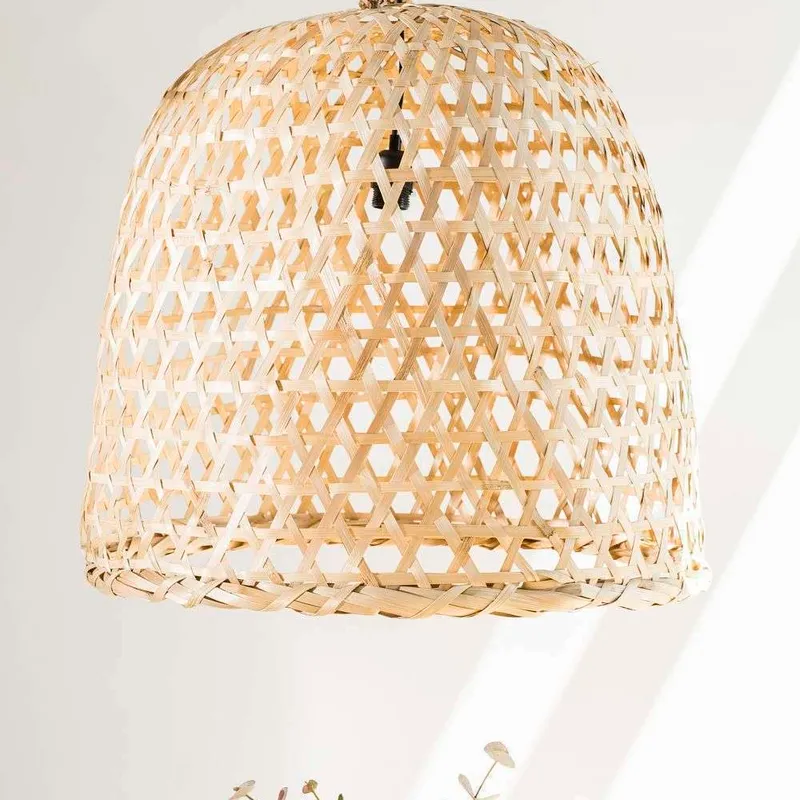 GRAN LAMPARA DE TECHO BLOND - FIBRAS en Madera natural - Lámparas colgantes, Uruguay | La Iberica