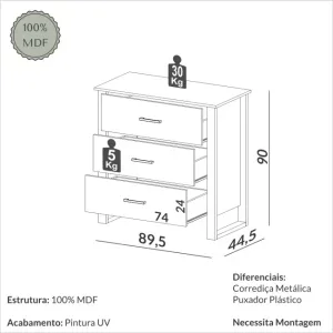 Cómoda Ginger en Madera natural - Cómodas, Uruguay | Casa Brava, vista 7