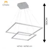 Colgante led dos Marcos 60 + 40cm 70W Dimerizable Plata en Plateado - Lámparas colgantes, Uruguay | Iluminica, vista 6 de 6