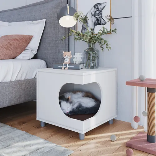 Mesa lateral PET - Pet Friendly! en Blanco - Mesas de luz, Uruguay | Unsi