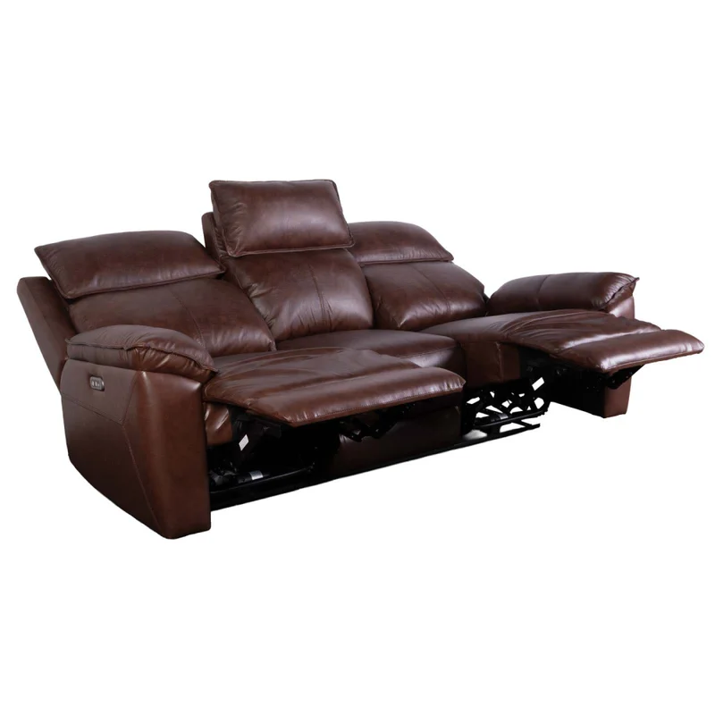 Recliner Eléctrico 3 Cuerpos Cuero-y-simil-cuero Marron Joshua en Marrón - Sillones y sofás, Uruguay | Divino, vista 10