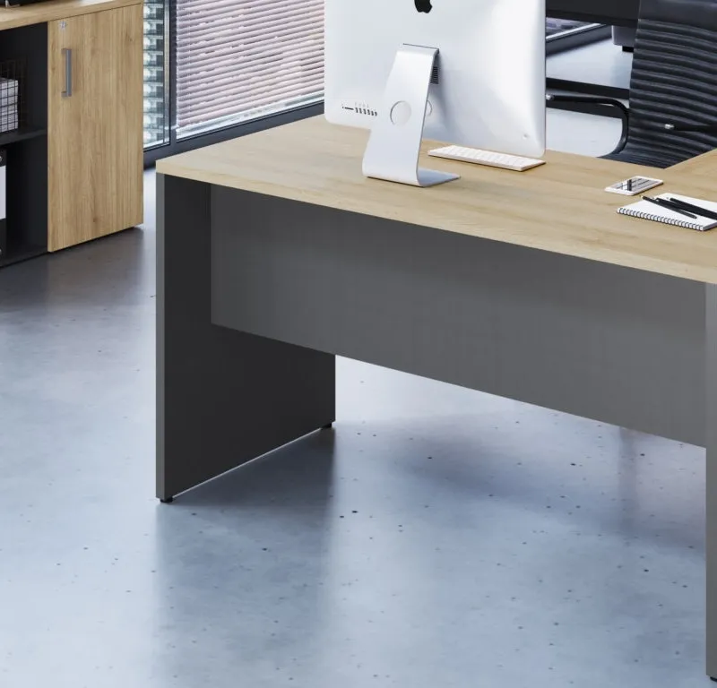 Esritorio con extención lateral & cajonera línea Concept en Madera natural - Escritorios, Uruguay | World Vigo