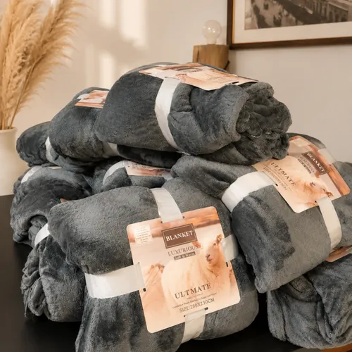 Manta polar grande 200 x 230 GRIS OSCURO en Gris - Textiles, Uruguay | Tu Garage