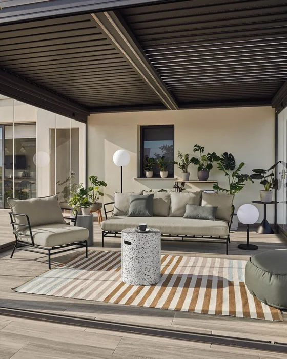 Reposapiés exterior Jenell terrazo - blanco Ø 35 cm en Blanco - Mesas de arrimo, Uruguay | Kavehome, vista 3