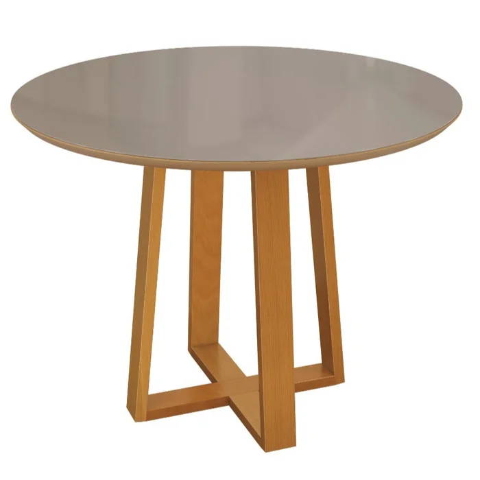 Mesa Elma Redonda 120cm - Madera Maciza y Vidrio Sobrepuesto en Blanco - Mesas de comedor, Uruguay | Balton, vista 7