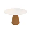 Mesa de Comedor Cone - Redonda con vidrio - 120 - Roble y Blanco en Beige - Mesas de comedor, Uruguay | NYR, vista 1 de 4