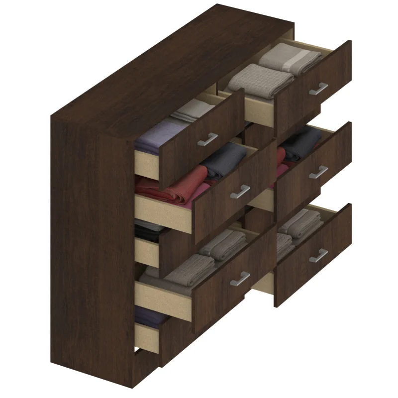 Comoda Cajonera de 10 Cajones para Dormitorio - FE - Marron en Marrón - Cómodas, Uruguay | Mulata, vista 3