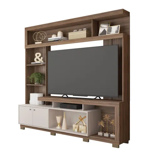 Rack Formosa 2.1 Nogueira San Remo/off White en Off-white - Muebles para TV, Uruguay | Castro