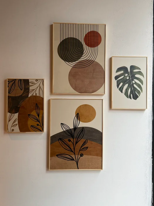 Kit 4 Cuadros - Abstracto Hojas - 30 x 40 / 20 x 30 - Decoración de pared, Uruguay | Berna home, vista 2