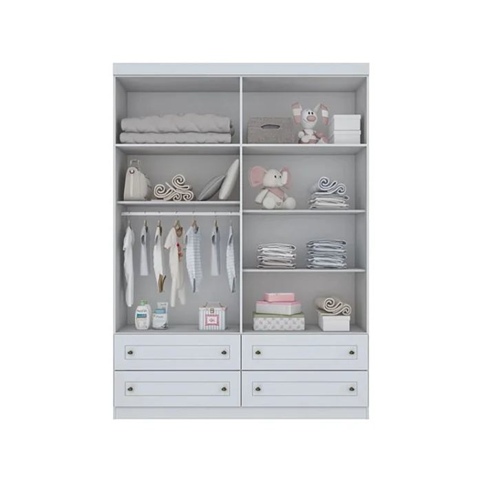 Ropero Americano 4 Puertas Blanco Mdf en Blanco - Roperos y placares, Uruguay | Albanés, vista 2