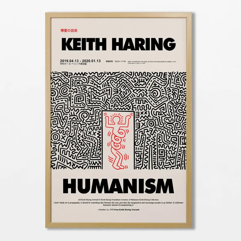 Keith Haring - Humanism en Blanco - Láminas, Uruguay | La Cuadrería