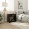 Mesa de Luz Italia - 1 Cajón y Nicho - MDP y ABS - 55cm Alto - Negro / Miel en Multicolor - Respaldos de cama, Uruguay | Mulata, vista 4 de 6