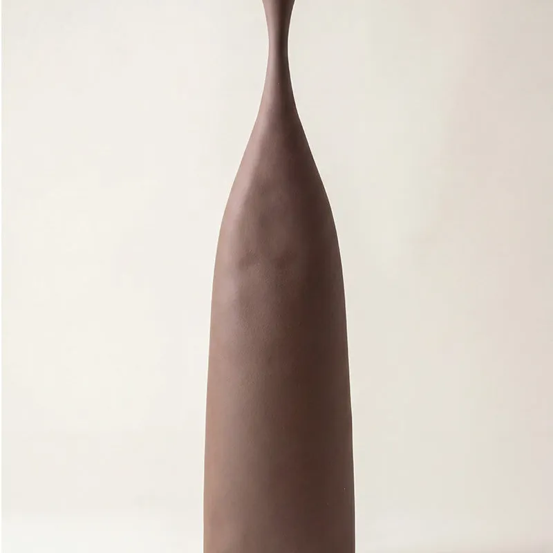 Jarrón Cerámica Escultura Alto en Marrón - Jarrones, Uruguay | Cabana