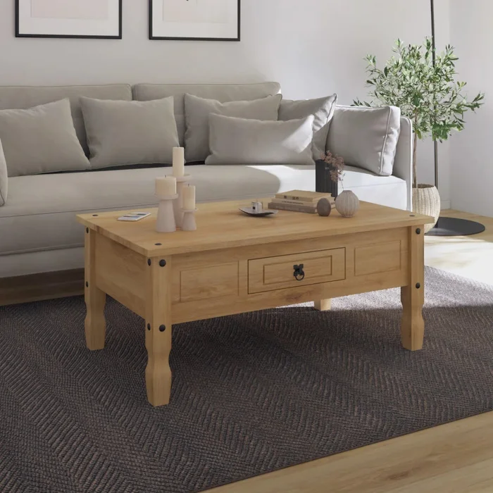 KIT Mesa De Living + Rack de TV Línea Monterrey - Natural en Madera natural - Muebles para TV, Uruguay | Ecowood, vista 3
