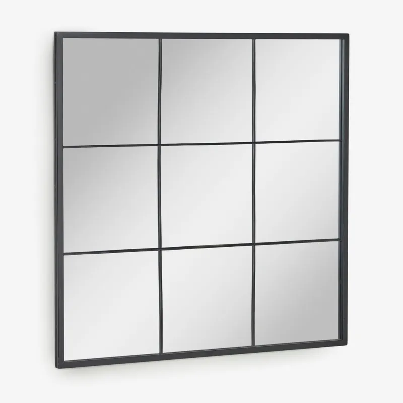 Espejo de pared Ulrica metal negro 80 x 80 cm en Negro - Espejos, Uruguay | Kavehome
