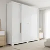 Ropero Armario Monaco 4 Puertas 2 Cajones 1 Perchero y Estantería - Blanco - Roperos y placares, Uruguay | Mulata, vista 4 de 9