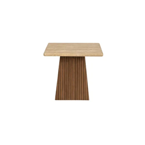 MESA LATERAL VERONA CUADRADA MADERA Y TRAVERTINO D45XH50 en Multicolor - Mesas de arrimo, Uruguay | Masinfinito Casa
