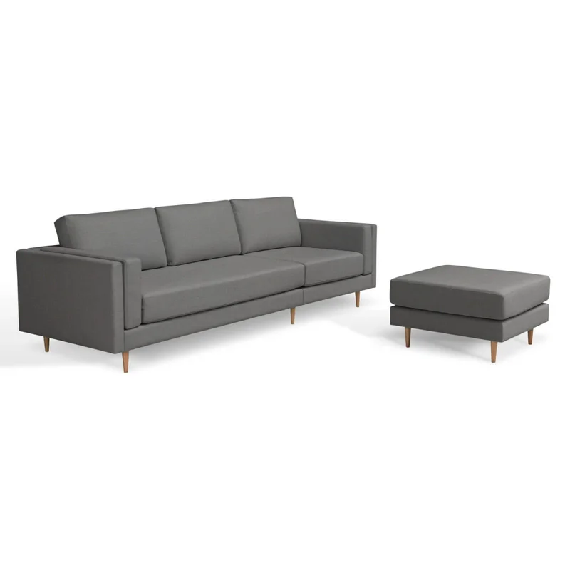 Sillón Con Chaise 3 Cuerpos Tela-premium Gris Easy Clean Luxor Gris Osc en Gris - Sillones y sofás, Uruguay | Divino, vista 3