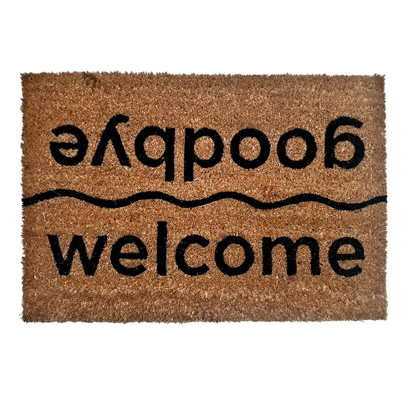 FELPUDO DE COCO 40X60CM H.1.5CM WELCOME- GOOD BYE en Marrón - Textiles, Uruguay | Decohogar