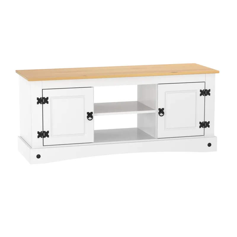 Rack Tv 2 Puertas 2 Estantes Linea Mexicana Dormitorio E1637 en Blanco - Muebles para TV, Uruguay | Soy Hogar
