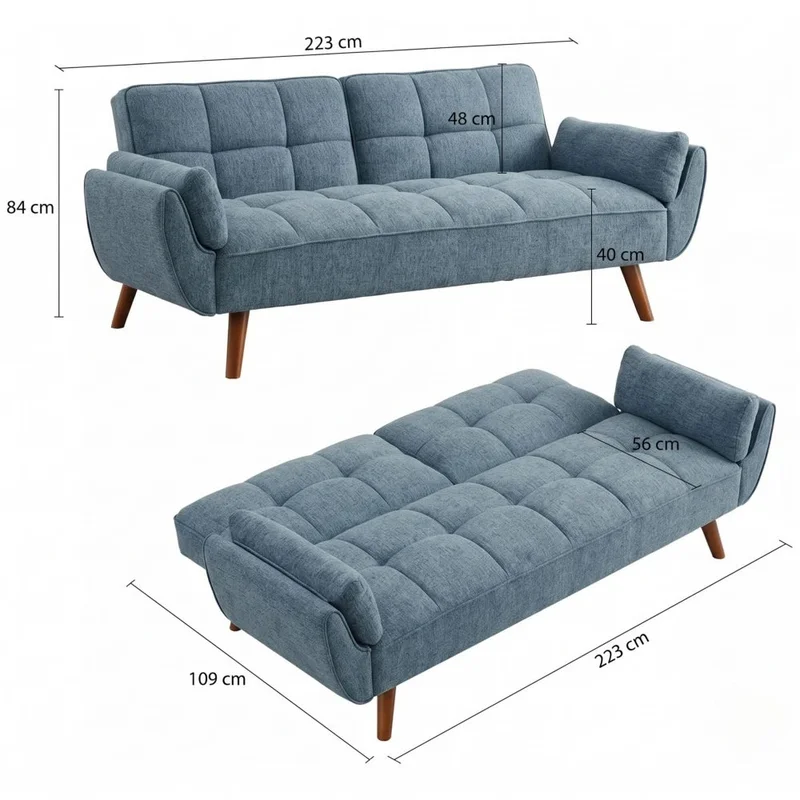 Sillón Cama 3 cuerpos Helen Azul en Azul - Sillones y sofás, Uruguay | Ecowood, vista 7