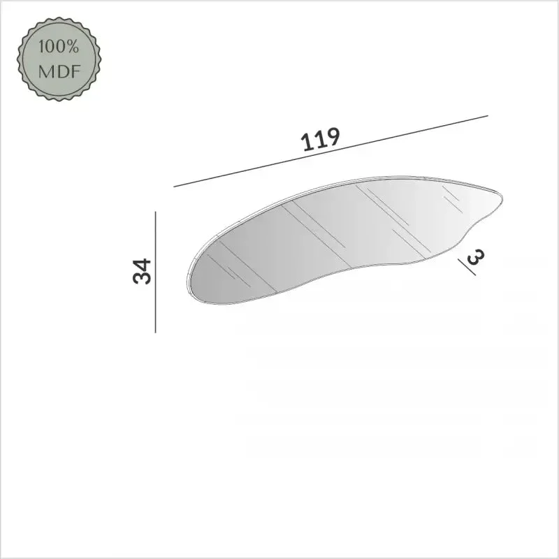 Espejo Organico Sofia Irregular 120cm 100% MDF Negro Mate en Negro - Espejos, Uruguay | Balton, vista 6