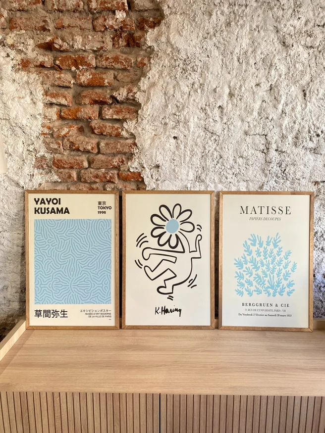 Kit x3 Cuadros Abstractos Matisse Celeste Azul 40 x 60 cm en Celeste / Azul – Borde - Decoración de pared, Uruguay | Berna home, vista 2