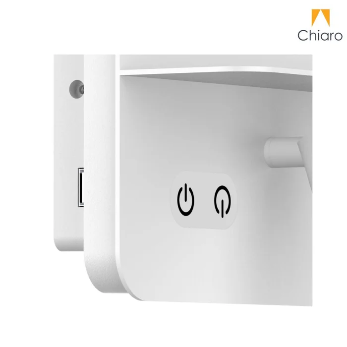 Portátil led de pared con SPOT, USB y DOBLE LUZ DIM 2700K - BLANCA en Blanco - Lámparas de mesa, Uruguay | Iluminica, vista 4