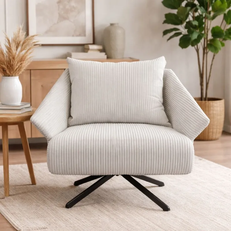 POLTRONA MILO Beige en Beige y negro - Butacas, banquetas y puffs, Uruguay | Viasono