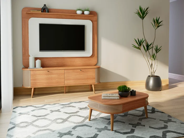 Panel + Rack TV Lima 1,80mt - Muebles para TV, Uruguay | Casa Brava