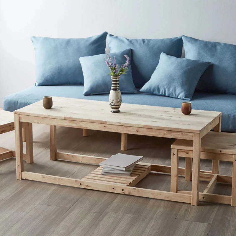 Mesa Ratona Central Madera Natural-beige Montana Natural en Madera natural - Mesas de living, Uruguay | Divino, vista 7
