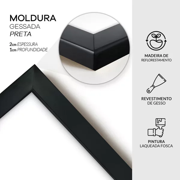 Cuadro Paisaje Montaña - Marco Negro 50 x 70 cm - Decoración de pared, Uruguay | Berna home, vista 2
