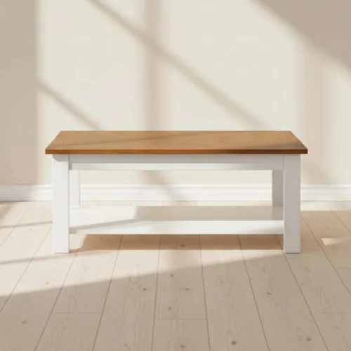 Mesa Ratona Central Madera Blanco Agata Bco/nat en Multicolor - Mesas de living, Uruguay | Divino