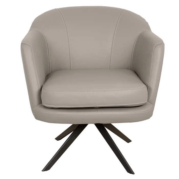 Butaca Giratoria 1 Cuerpo Cuero-100-natural Gris 1004 Grey en Gris - Sillones y sofás, Uruguay | Divino, vista 4
