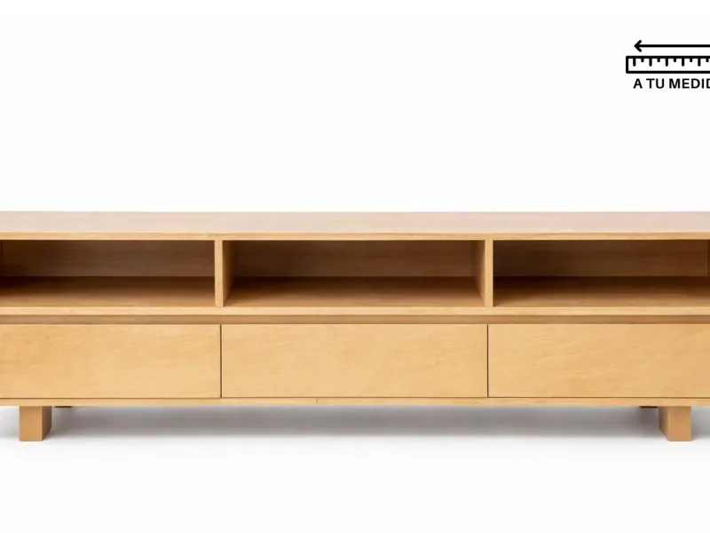 Rack AMBAY 1.60m en Madera natural - Muebles para TV, Uruguay | Finkel