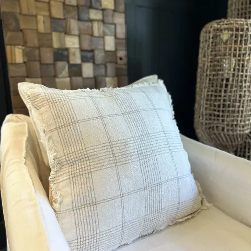 ALMOHADON LINO NATURAL en Blanco - Textiles, Uruguay | Masinfinito Casa