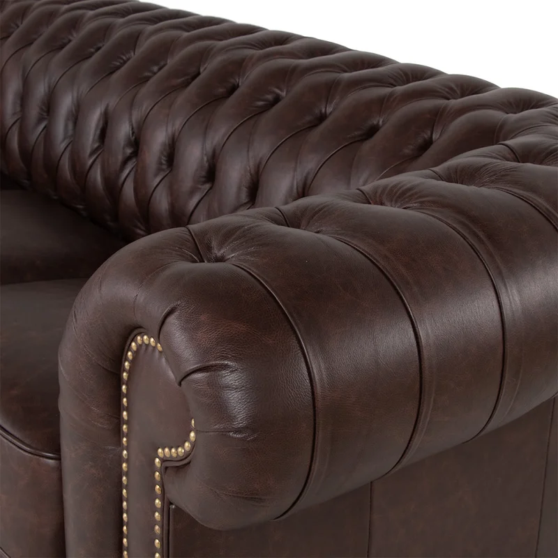 Sofá Chesterfield Novo - Cuero Advanced - 3 cuerpos - Havana - (Preventa) en Marrón - Sillones y sofás, Uruguay | Nyr, vista 5