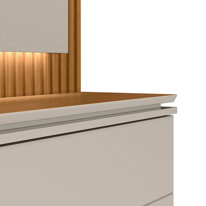 Rack con Panel Guararapes 215cm con kit Led MDF/MDP en Blanco - Muebles para TV, Uruguay | Balton, vista 3